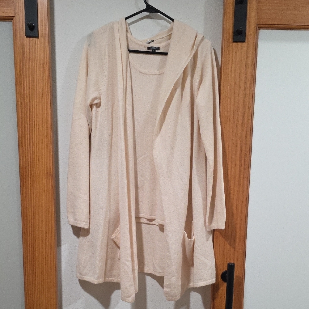 100%Cashmere Hooded Cardigan
